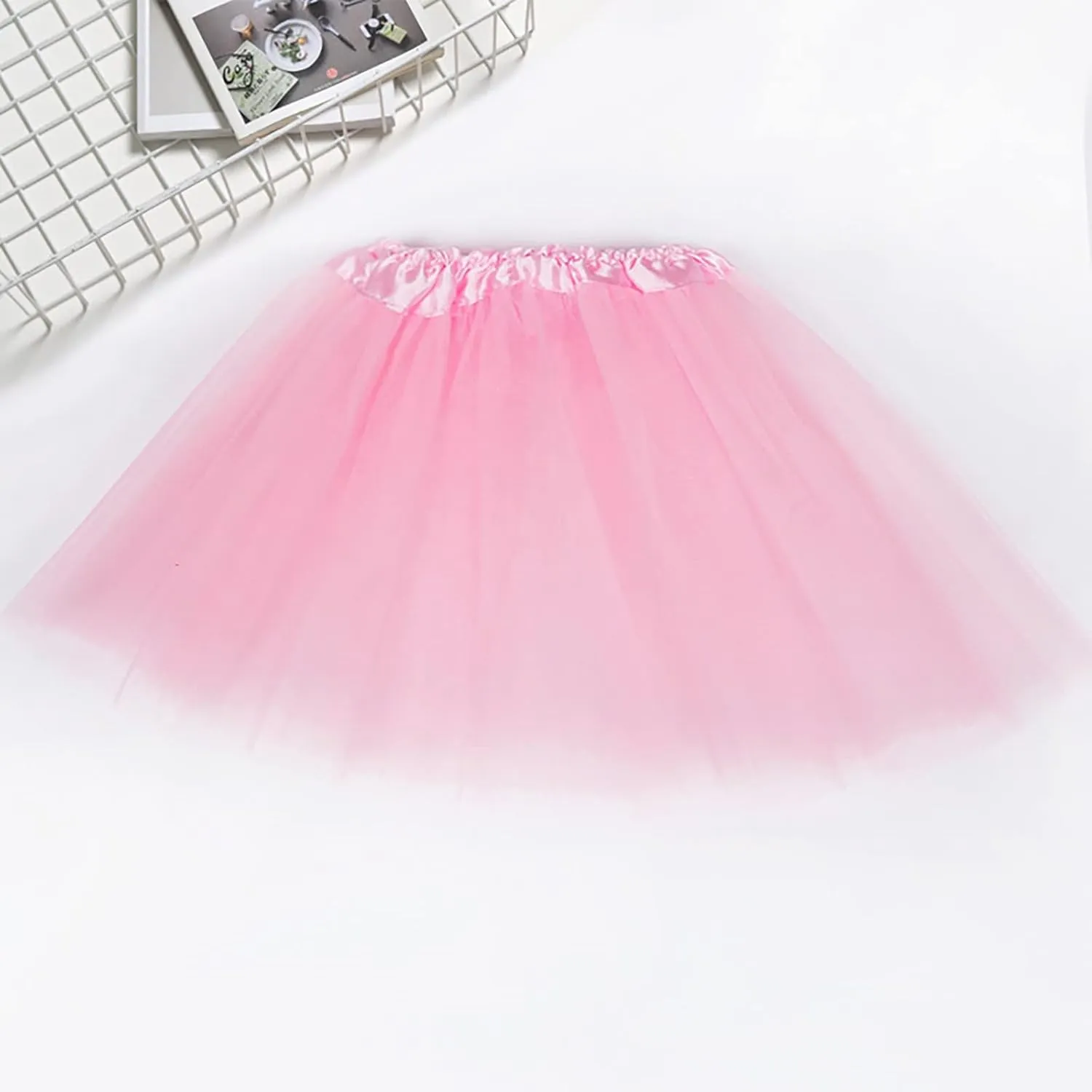 Womens Candy Color Skirts Chic High Waisted A Line Skirts Layered Pleated Ruffle Puffy Mini Skirt for Party Dress