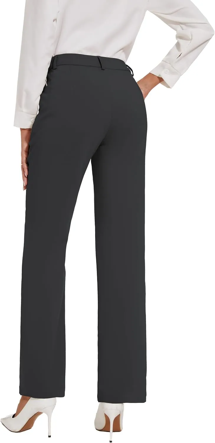 Womens Dress Pants Stretchy Business Casual Work Pants Straight Leg Slacks for Office