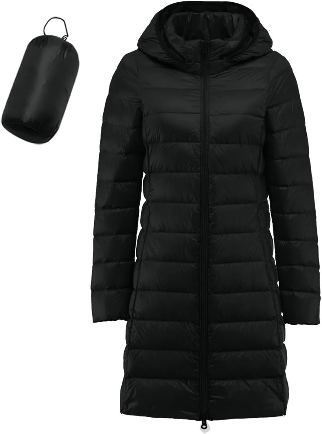 Women's Hooded Packable Ultra Light Weight Short Down Jacket Packable Lightweight Full-Zip Puffer Jacket Travel Puffer Coat