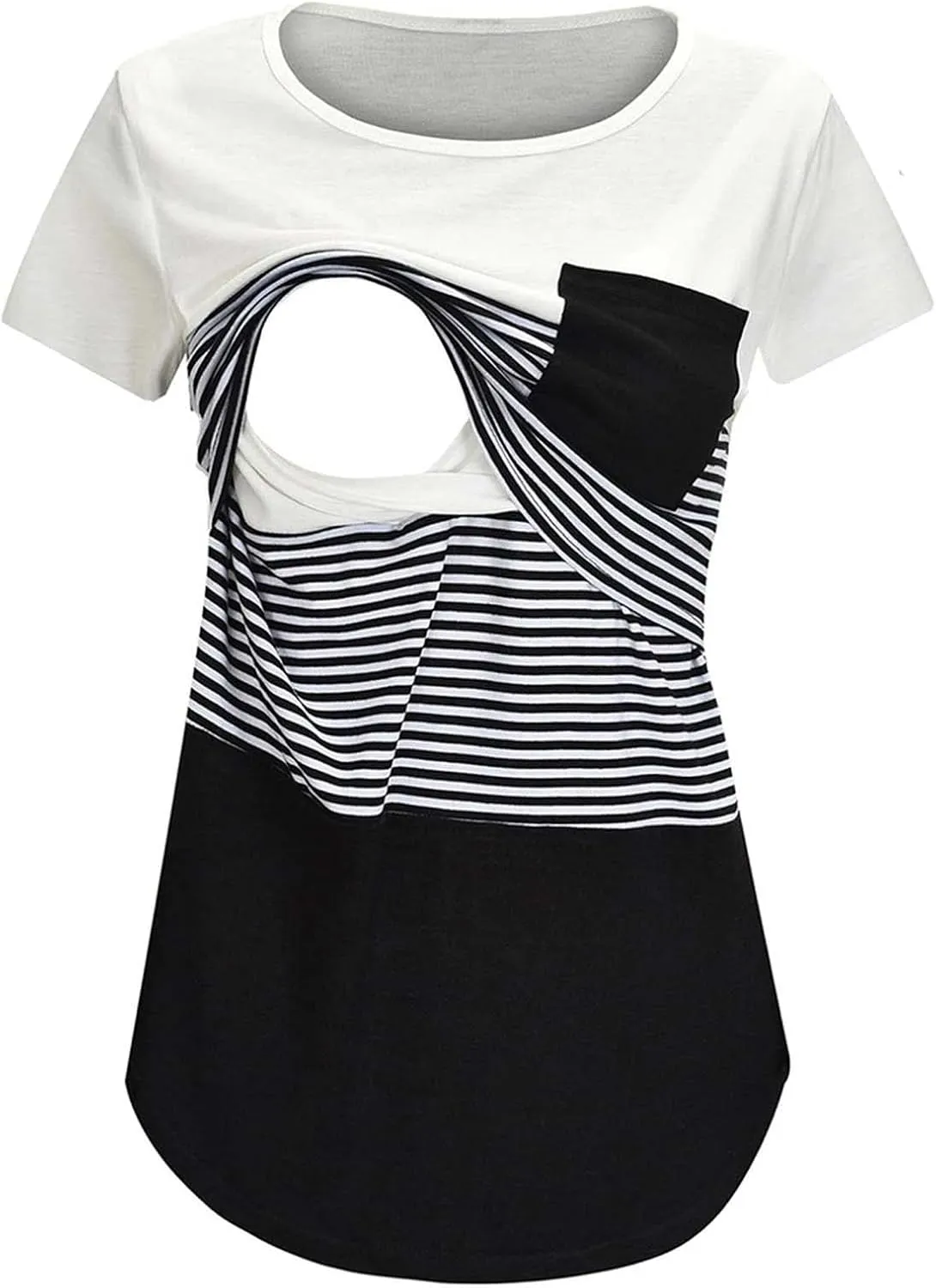 Womens Maternity Shirts Pregnancy Tee Top Tunic Blouse Casual Mama Clothes Nursing Tops for Women Breastfeeding