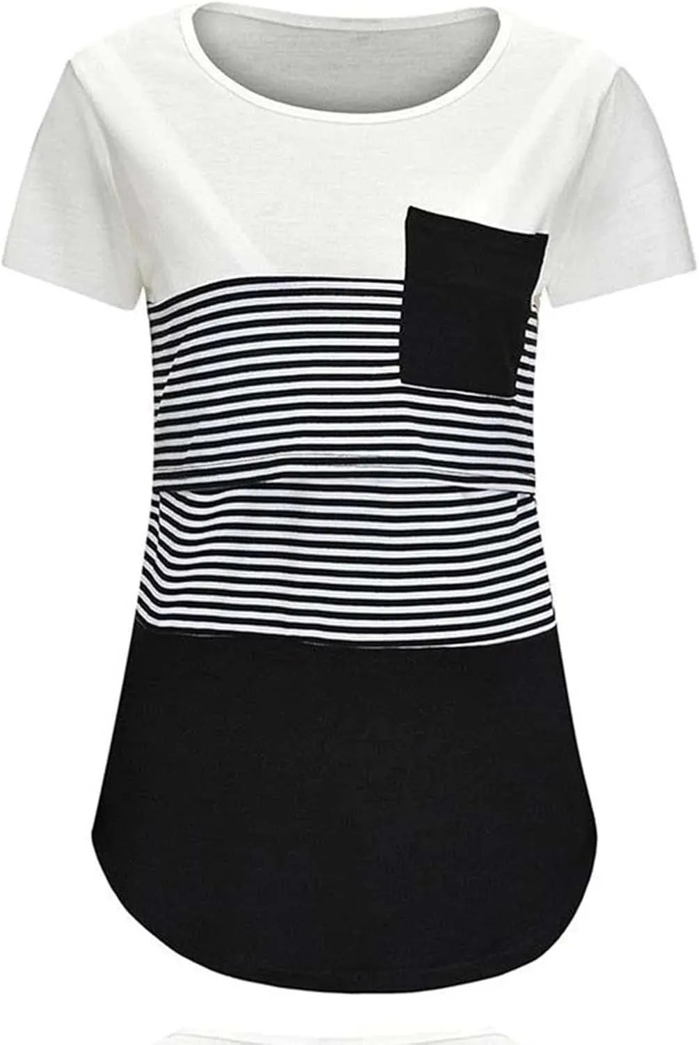 Womens Maternity Shirts Pregnancy Tee Top Tunic Blouse Casual Mama Clothes Nursing Tops for Women Breastfeeding