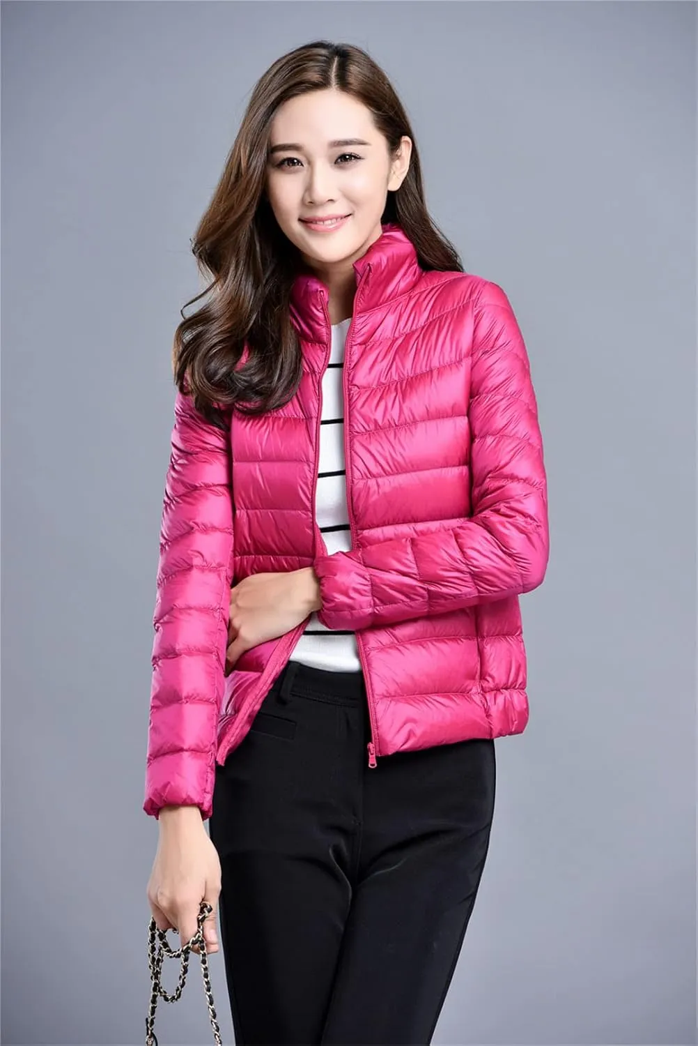Women'S Packable Ultra Light Weight Short Down Jacket Women Slim Fit Portable Puffer Jacket