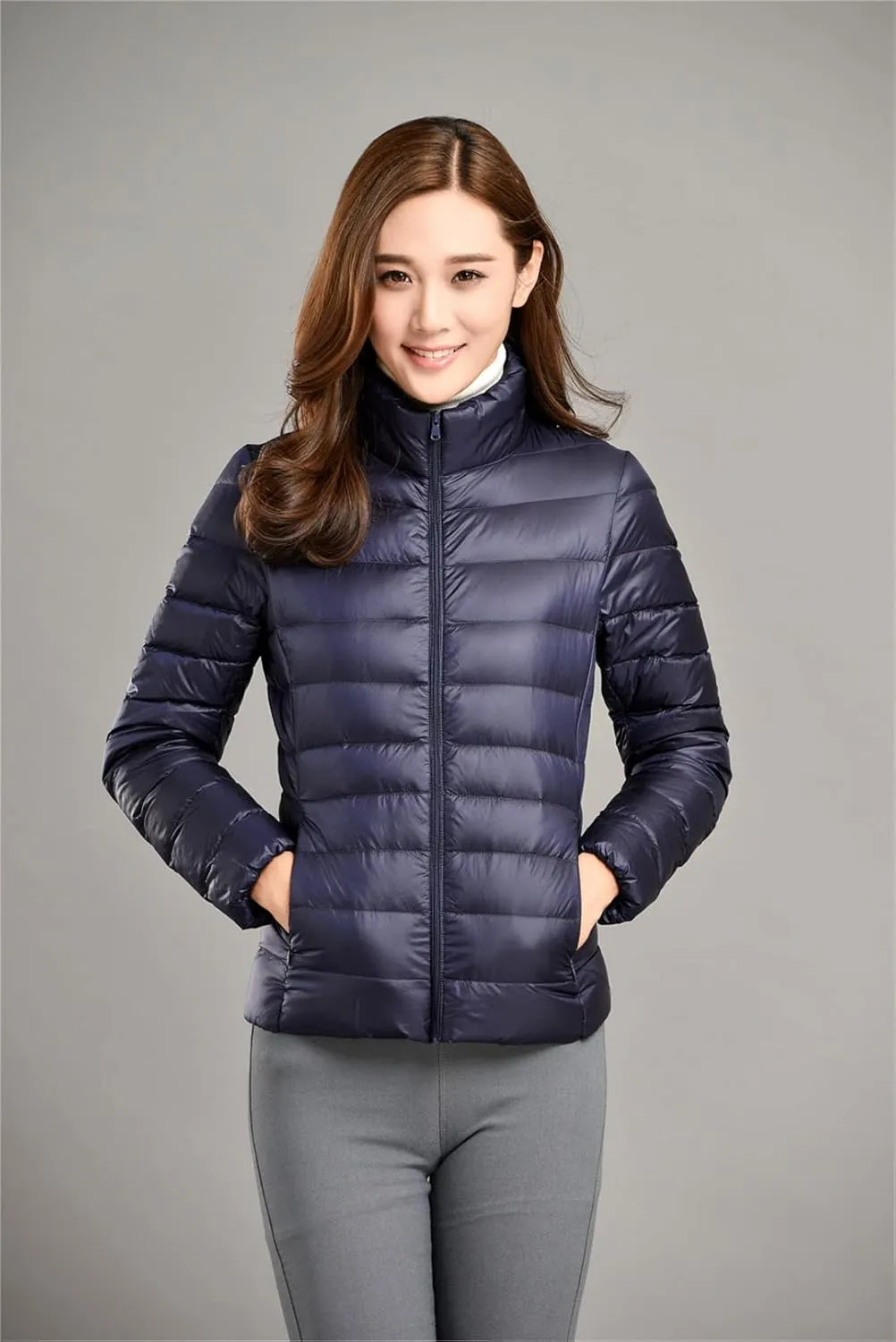 Women'S Packable Ultra Light Weight Short Down Jacket Women Slim Fit Portable Puffer Jacket