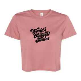 World's Okayest Skater Flowy Crop Tee - XXL