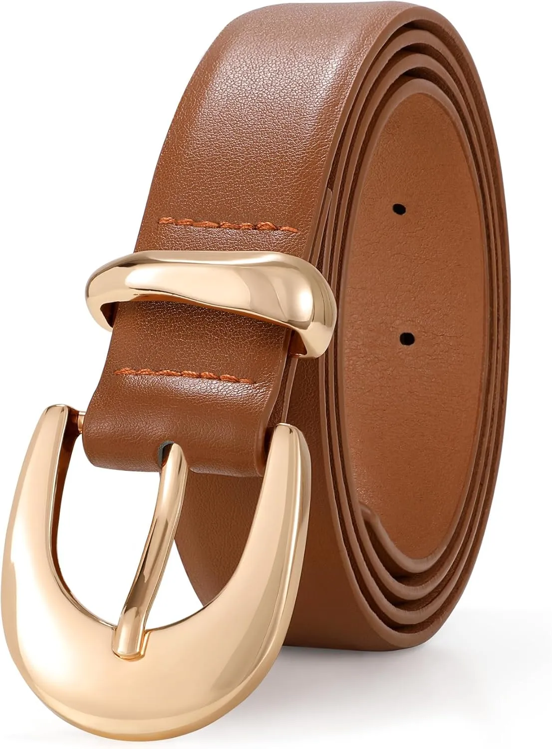 XZQTIVE Women Leather Belt for Jeans Pants Ladies Fashion Skinny belt with Gold Silver Buckle