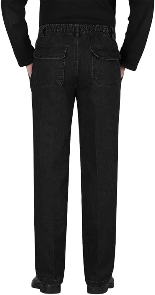 Ylingjun Mens Jeans Elastic Waist Relaxed Fit Straight Leg Jeans Casual Pants
