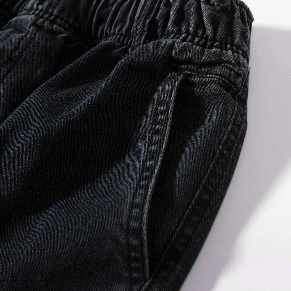 Ylingjun Mens Jeans Elastic Waist Relaxed Fit Straight Leg Jeans Casual Pants